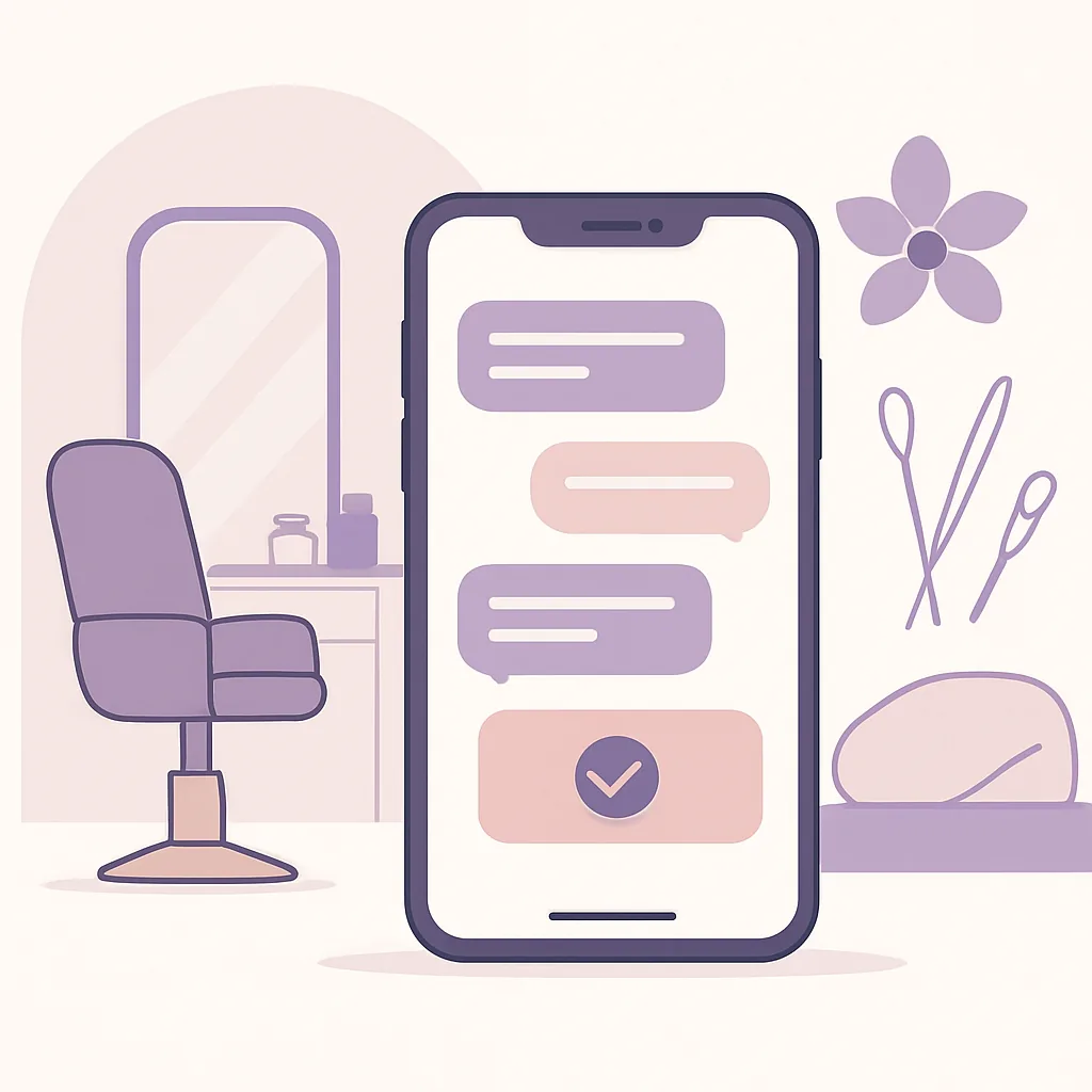 A beauty salon professional managing client bookings through Instagram messages